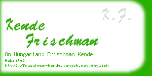 kende frischman business card